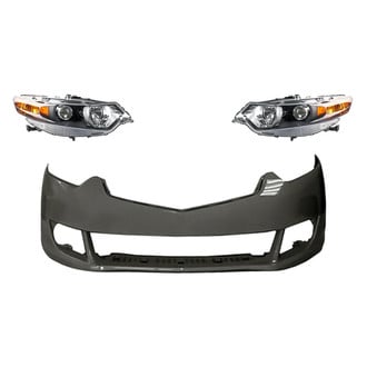 Replacement - 3-Piece Kit (Driver and Passenger Side Headlights, Front Bumper Cover) (Standard Line)