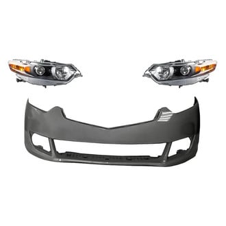 Replacement - 3-Piece Kit (Driver and Passenger Side Headlights, Front Bumper Cover) (CAPA Certified)