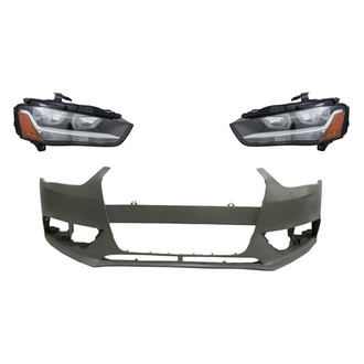 Replacement BNDL-260571 - 3-Piece Kit (Driver and Passenger Side Headlights, Front Bumper Cover) (Standard Line)