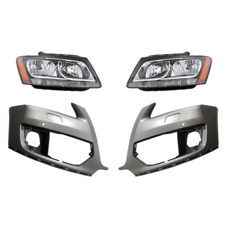 Replacement - 4-Piece Kit (Driver and Passenger Side Headlights, Front Driver and Passenger Side Bumper Covers) (Standard Line)