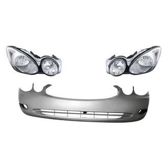 Replacement - 3-Piece Kit (Driver and Passenger Side Headlights, Front Bumper Cover) (Standard Line)