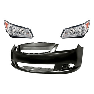 Replacement - 3-Piece Kit (Driver and Passenger Side Headlights, Front Bumper Cover) (Standard Line)