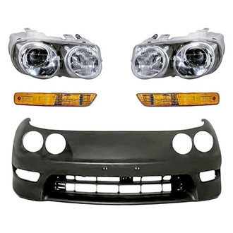 Replacement - 5-Piece Kit (Driver and Passenger Side Headlights, Front Bumper Cover, Driver and Passenger Side Turn Signal/Parking Lights) (Standard Line)
