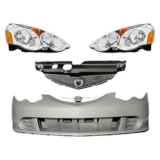 Replacement - 4-Piece Kit (Driver and Passenger Side Headlights, Front Bumper Cover, Grille) (Standard Line)
