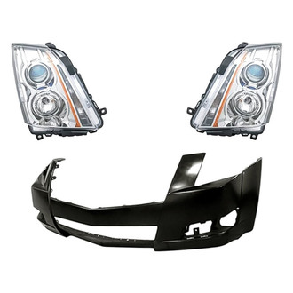 Replacement - 3-Piece Kit (Driver and Passenger Side Headlights, Front Bumper Cover) (Standard Line)