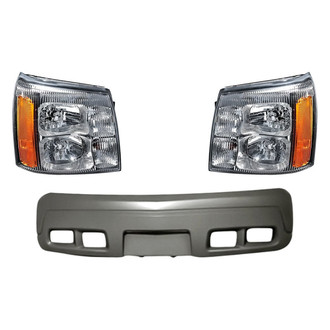 Replacement - 3-Piece Kit (Driver and Passenger Side Headlights, Front Bumper Cover) (Standard Line)