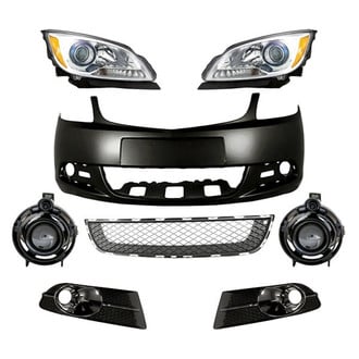 Replacement - 8-Piece Kit (Driver and Passenger Side Headlights, Front Bumper Cover, Front Bumper Grille, Driver and Passenger Side Fog Lights, Front Driver and Passenger Side Fog Lights Bezels) (Standard Line)