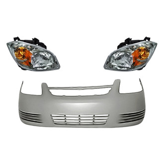 Replacement - 3-Piece Kit (Driver and Passenger Side Headlights, Front Bumper Cover) (Standard Line)