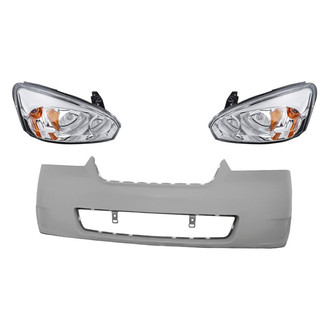 Replacement - 3-Piece Kit (Driver and Passenger Side Headlights, Front Bumper Cover) (Standard Line)
