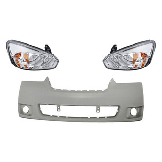 Replacement - 3-Piece Kit (Driver and Passenger Side Headlights, Front Bumper Cover) (Standard Line)