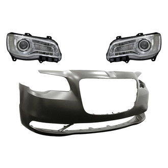 Replacement - 3-Piece Kit (Driver and Passenger Side Headlights, Front Bumper Cover) (Standard Line)