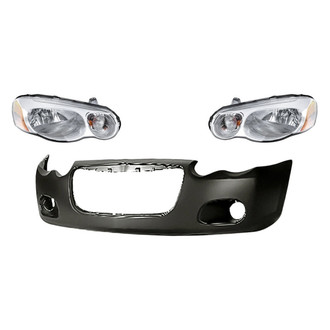 Replacement - 3-Piece Kit (Driver and Passenger Side Headlights, Front Bumper Cover) (Standard Line)