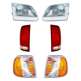 Replacement - 6-Piece Kit (Driver and Passenger Side Headlights, Driver and Passenger Side Tail Lights, Driver and Passenger Side Turn Signal/Corner Lights) (Standard Line)