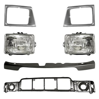 Replacement - 6-Piece Kit (Driver and Passenger Side Headlights, Front Center Upper Bumper Stone Deflector, Driver and Passenger Side Headlight Bezels, Header Panel) (Standard Line)