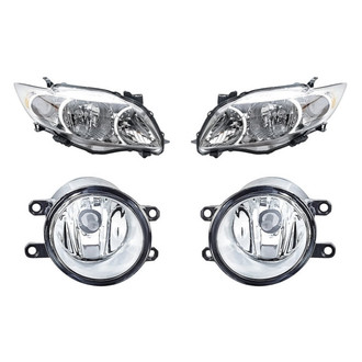 Replacement - 4-Piece Kit (Driver and Passenger Side Headlights, Driver and Passenger Side Fog Lights) (Standard Line)