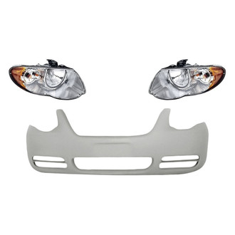 Replacement - 3-Piece Kit (Driver and Passenger Side Headlights, Front Bumper Cover) (Standard Line)