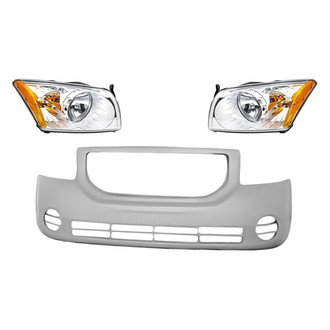 Replacement - 3-Piece Kit (Driver and Passenger Side Headlights, Front Bumper Cover)
