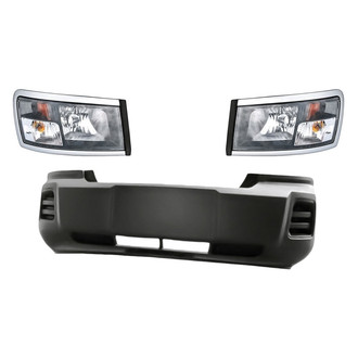 Replacement - 3-Piece Kit (Driver and Passenger Side Headlights, Front Bumper Cover) (Standard Line)