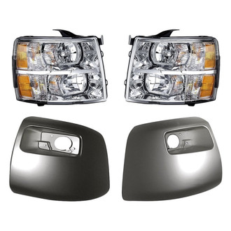 Replacement - 4-Piece Kit (Driver and Passenger Side Headlights, Front Driver and Passenger Side Bumper Ends) (Standard Line)