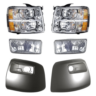 Replacement - 6-Piece Kit (Driver and Passenger Side Headlights, Front Driver and Passenger Side Bumper Ends, Driver and Passenger Side Fog Lights) (Standard Line)