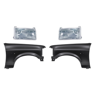 Replacement BNDL-260832 - 4-Piece Kit (Driver and Passenger Side Headlights, Driver and Passenger Side Fenders) (Standard Line)