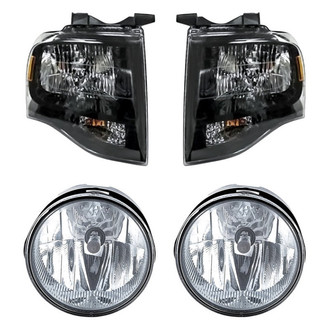 Replacement BNDL-260836 - 4-Piece Kit (Driver and Passenger Side Headlights, Driver and Passenger Side Fog Lights) (Standard Line)