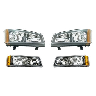 Replacement - 4-Piece Kit (Driver and Passenger Side Headlights, Driver and Passenger Side Turn Signal/Parking Lights) (Standard Line)