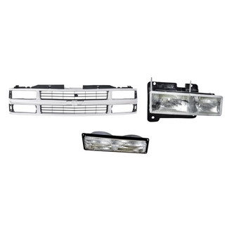 Replacement - 3-Piece Kit (Passenger Side Headlight, Grille, Passenger Side Turn Signal/Parking Light) (Standard Line)