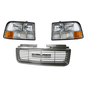 Replacement - 3-Piece Kit (Driver and Passenger Side Headlights, Grille) (Standard Line)