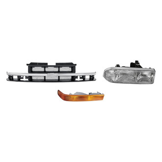 Replacement - 3-Piece Kit (Passenger Side Headlight, Grille, Passenger Side Turn Signal/Parking Light) (Standard Line)