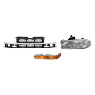 Replacement - 3-Piece Kit (Driver Side Headlight, Grille, Driver Side Turn Signal/Parking Light) (Standard Line)