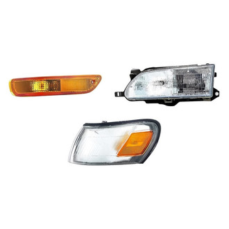 Replacement - 3-Piece Kit (Driver Side Headlight, Driver Side Turn Signal/Corner Light, Driver Side Turn Signal/Parking Light) (Standard Line)