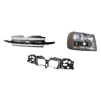 Replacement - 3-Piece Kit (Passenger Side Headlight, Grille, Header Panel) (Standard Line)