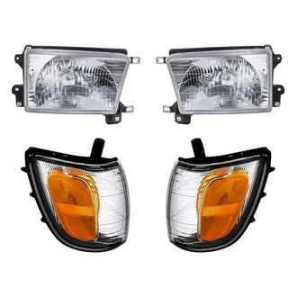Replacement - 4-Piece Kit (Driver and Passenger Side Headlights, Driver and Passenger Side Turn Signal/Corner Lights) (Standard Line)