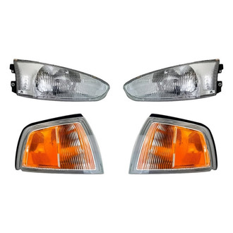 Replacement - 4-Piece Kit (Driver and Passenger Side Headlights, Driver and Passenger Side Turn Signal/Corner Lights) (Standard Line)