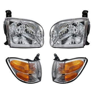 Replacement - 4-Piece Kit (Driver and Passenger Side Headlights, Driver and Passenger Side Turn Signal/Corner Lights) (Standard Line)