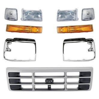 Replacement - 9-Piece Kit (Driver and Passenger Side Headlights, Grille, Driver and Passenger Side Headlight Bezels, Driver and Side Turn Signal/Corner Light, Driver and Side Turn Signal/Parking Light) (Standard Line)