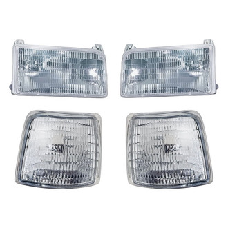 Replacement - 4-Piece Kit (Driver and Passenger Side Headlights, Driver and Passenger Side Turn Signal/Corner Light) (Standard Line)