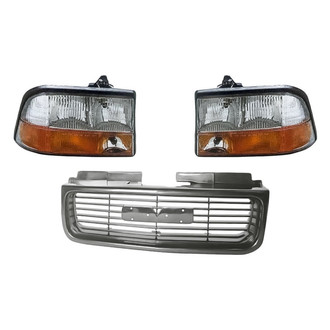Replacement - 3-Piece Kit (Driver and Passenger Side Headlights, Grille) (Standard Line)