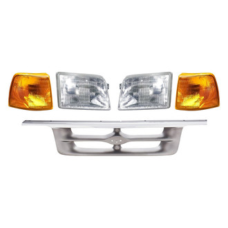 Replacement - 5-Piece Kit (Driver and Passenger Side Headlights, Grille, Driver and Passenger Side Turn Signal/Corner Lights) (Standard Line)
