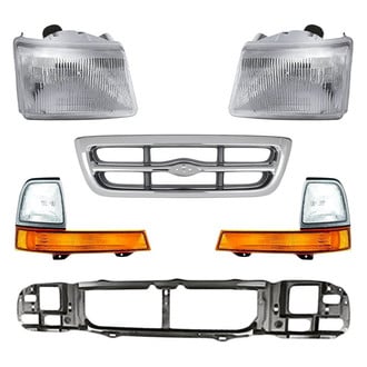 Replacement - 6-Piece Kit (Driver and Passenger Side Headlights, Grille, Driver and Passenger Side Turn Signal/Parking Lights, Header Panel) (Standard Line)