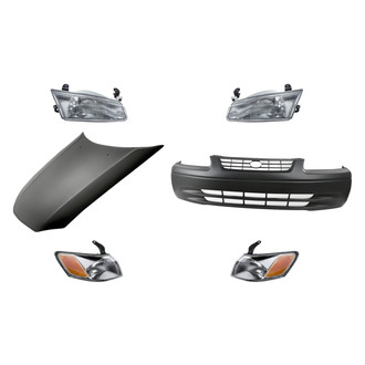 Replacement - 6-Piece Kit (Driver and Passenger Side Headlights, Front Bumper Cover, Driver and Passenger Side Turn Signal/Corner Lights, Hood Panel) (Standard Line)
