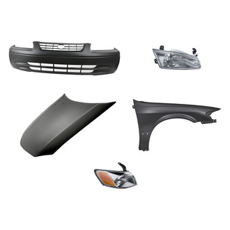 Replacement - 5-Piece Kit (Passenger Side Headlight, Front Bumper Cover, Front Passenger Side Fender, Hood Panel, Passenger Side Turn Signal/Corner Light) (Standard Line)