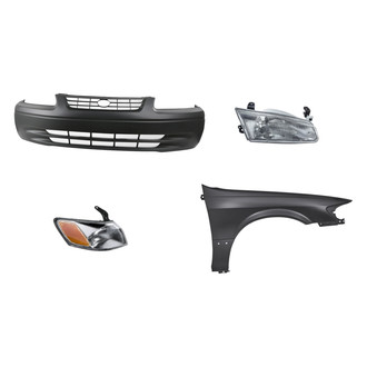 Replacement - 4-Piece Kit (Passenger Side Headlight, Front Bumper Cover, Front Passenger Side Fender, Passenger Side Turn Signal/Corner Light) (Standard Line)