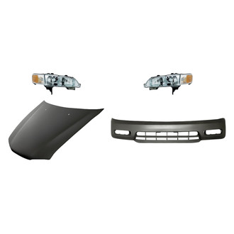 Replacement - 4-Piece Kit (Driver and Passenger Side Headlights, Front Bumper Cover, Hood Panel) (Standard Line)