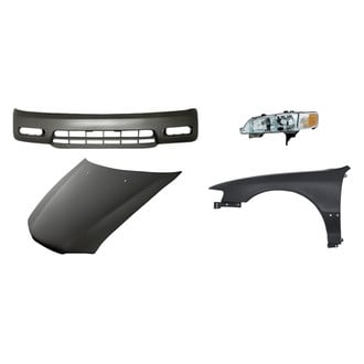 Replacement - 4-Piece Kit (Driver Side Headlight, Front Bumper Cover, Front Driver Side Fender, Hood Panel) (Standard Line)