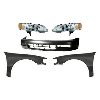 Replacement - 5-Piece Kit (Driver and Passenger Side Headlights, Front Bumper Cover, Driver and Passenger Side Fenders) (Standard Line)