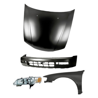 Replacement - 4-Piece Kit (Driver Side Headlight, Front Bumper Cover, Front Driver Side Fender, Hood Panel) (Standard Line)