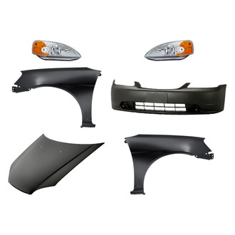 Replacement - 6-Piece Kit (Driver and Passenger Side Headlights, Front Bumper Cover, Driver and Passenger Side Fenders, Hood Panel) (Standard Line)