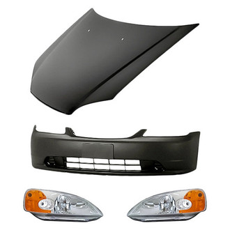 Replacement - 4-Piece Kit (Driver and Passenger Side Headlights, Front Bumper Cover, Hood Panel) (Standard Line)